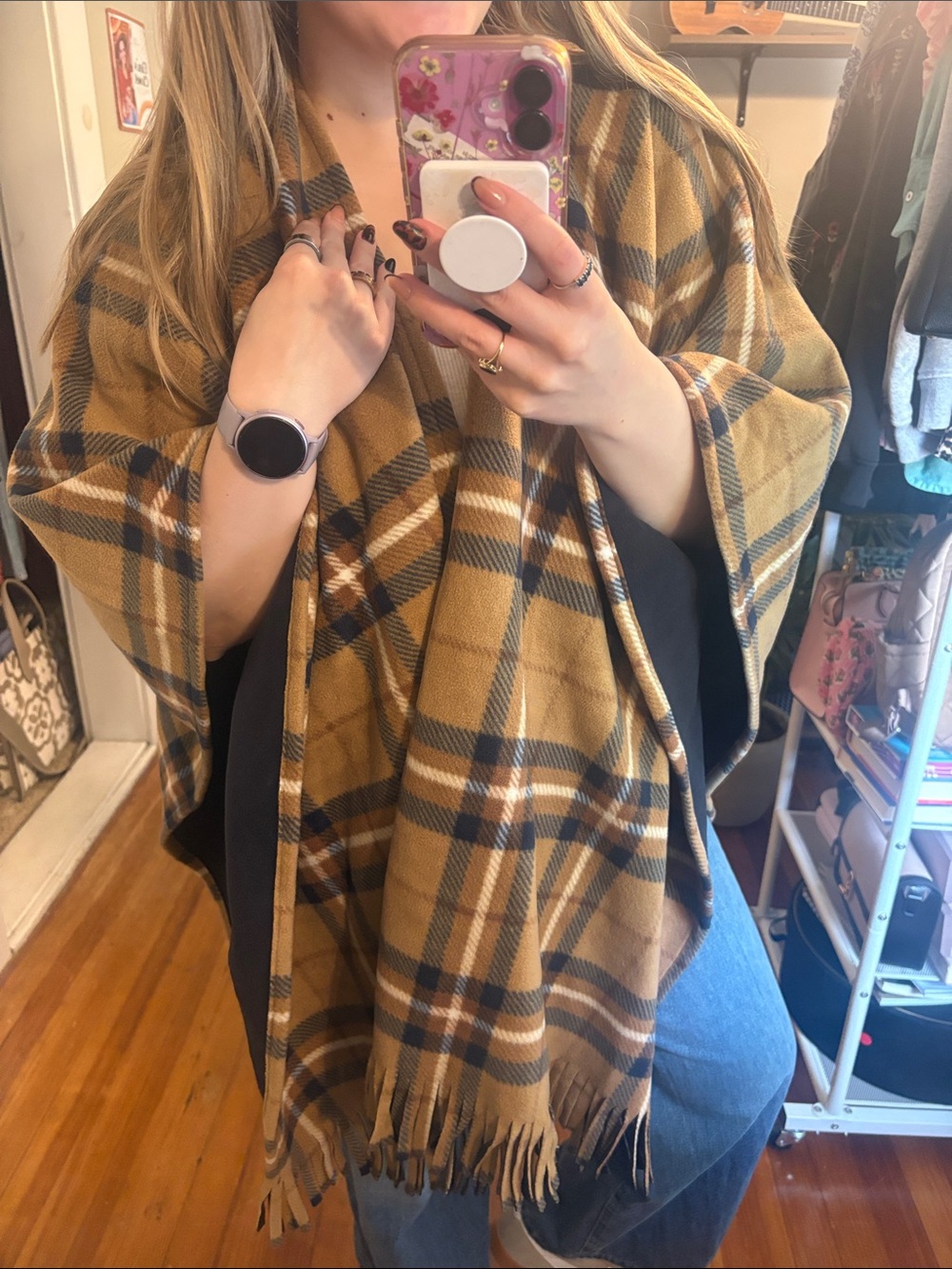❤️Plaid Fringe Wrap Poncho